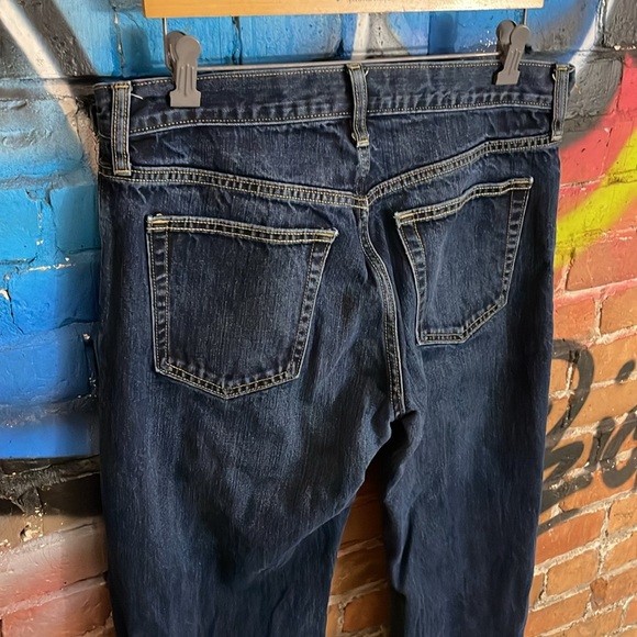 OLD NAVY-men’s dark wash cotton denim THE AUTHENTIC LOOSE fit straight leg jeans - Picture 9 of 10